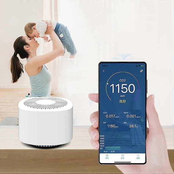 TVOC Luftkvalitetsmåler CO2 Sensor Meter HCHO Gassdetektor Formaldehyd Karbondioksid Luftkvalitetstester Temperaturanalysator