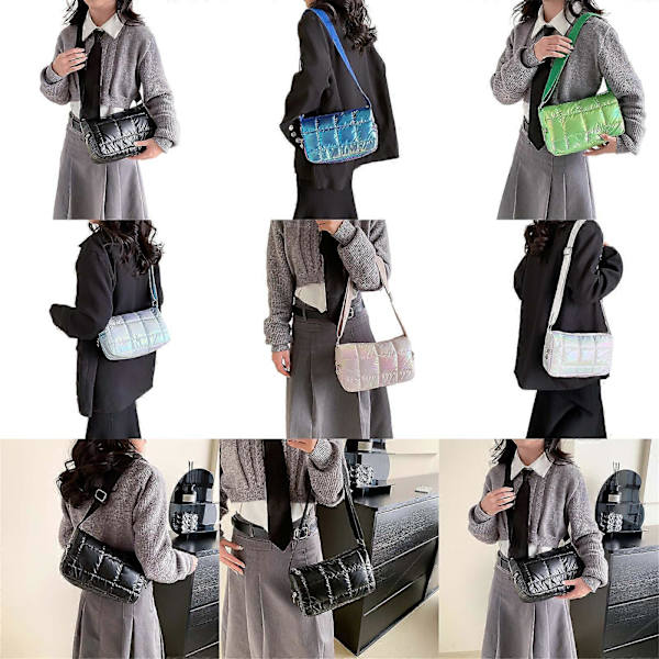 Moderigtig dameskuldertaske Crossbody tasker Satchel Komplementerer ethvert outfit lyseblå Deep Blue