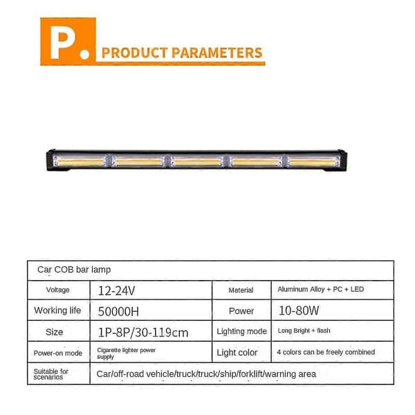 LED Varsellys Strobelys Blinklys Billys, gult hvitt lys