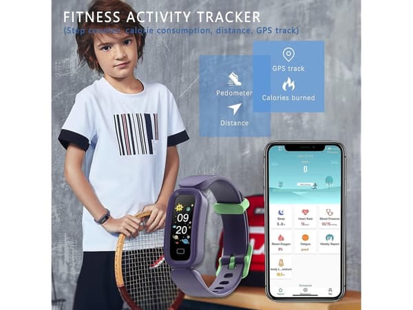 Lasten älykello, lahja lapsille, Bluetooth-yhteensopiva Android iOS:n kanssa, älykello musta