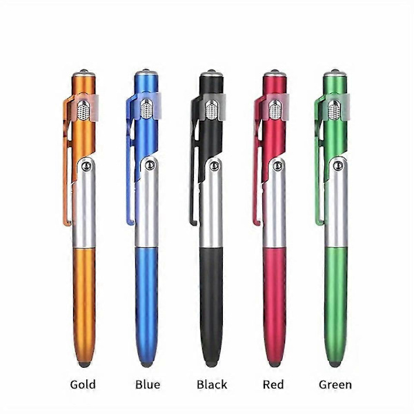 5 kpl 4-in-1 kosketusnäyttökynää LED-valolla tabletille, kokoontaitettava kosketusnäyttökynä/matkapuhelinpidike Multi-colored
