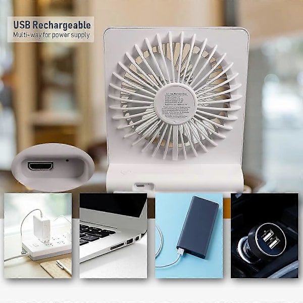 USB Mute bordsfläkt för kontor i vardagsrummet (vit)
