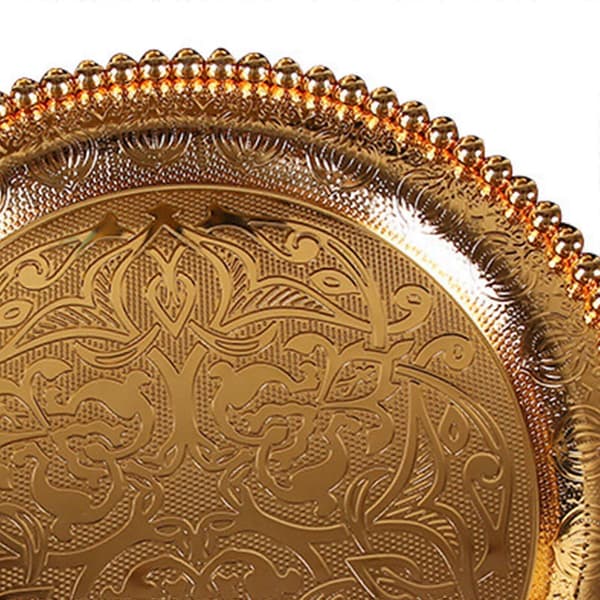 Fruktskål Inflyttningspresenter Multifunktionell Pastatallrik för Restaurangfest Hem Gold 27cm