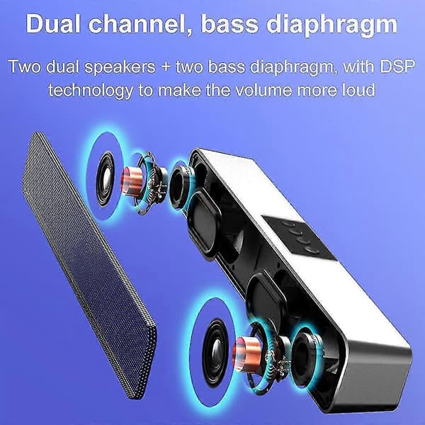 Datorhögtalare, PC-högtalare, Kraftfulla Stereo Mini Soundbar-högtalare
