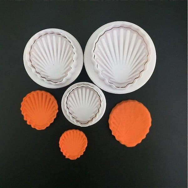 Kageforme Nye muslingeformede aromatiske gipsforme DIY muslingeform kagekantform 6 sæt