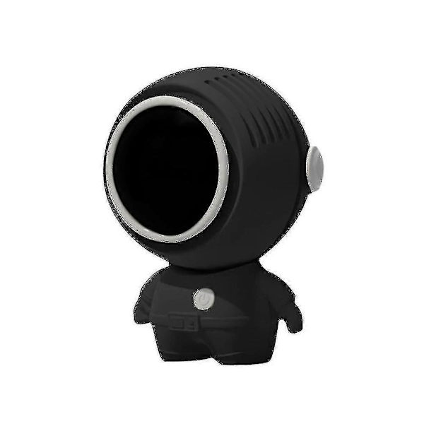 Usb Protable tuuletin ripustettava kaula Kädessä pidettävä Lazy Mini Leafless Spaceman tuuletin kaulanauhalla-mustalla