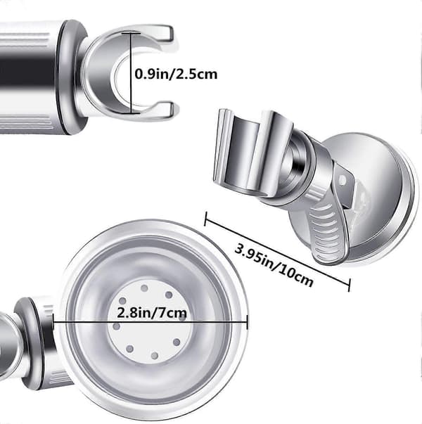 Dusjhodeholder, Hånddusj Sugekoppholder, Vegg Dusjhodefeste, Utskiftbar Universal Dusjskyver (brakett)
