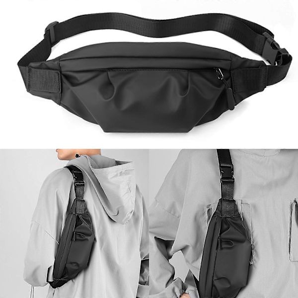 Crossbody Vyötärölaukku Nyloninen Vyölaukku Muodikas Trendikäs Matkavyölaukku Suuri Urheilukassi Teini-ikäisille Aikuisille Rintalaukku Gray