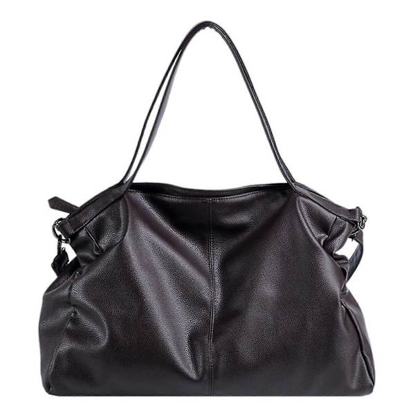 Mångsidig Mjuk PU Läder Crossbody Väska för Kvinnor Enfärgad Stor Kapacitet Axelväska Handväska för Arbete och Shopping Vit Coffee