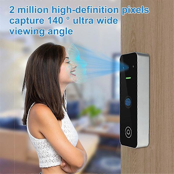Video Intercom Åtkomstkontroll Knappsats Visuell Dörrklocka Tuya Smart WiFi RFID Digital Fingeravtryck Intercom System Utomhus Black