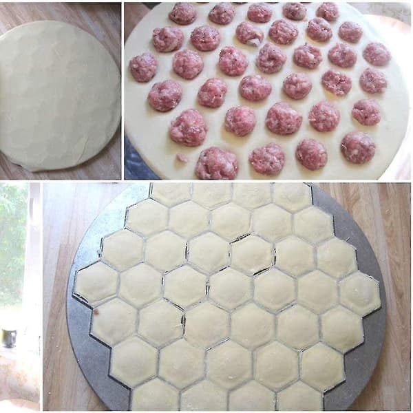 Bakeplate for Kaker, Dumpling Metallform 37 Hull Maker Pasta Russisk Ravioli Kutter For Modellering av Dumplings Stor No13455