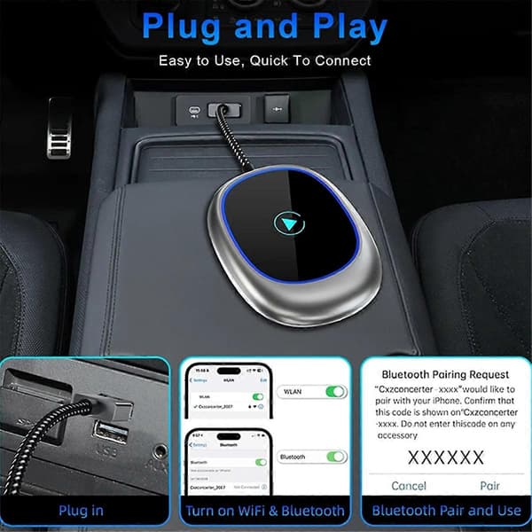 Trådløs Carplay Adapter Android Bil Dongle Plug and Play Smart Box Trådløs Auto Adapter Carplay A