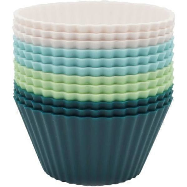 12-pak Silikone Bageforme, Genanvendelige Muffinforme, Form