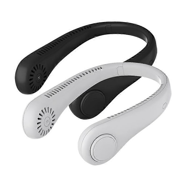 (Svart) Bärbar fläkt, handsfree tyst minihalsfläkt, bladlös, 360 justerbar, 3 hastigheter, lämplig för inomhus-/utomhusaktiviteter