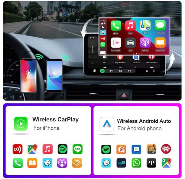 Mini Trådløs CarPlay & Android Auto Adapter til iPhone & Android – Nyd friheden fra ledninger