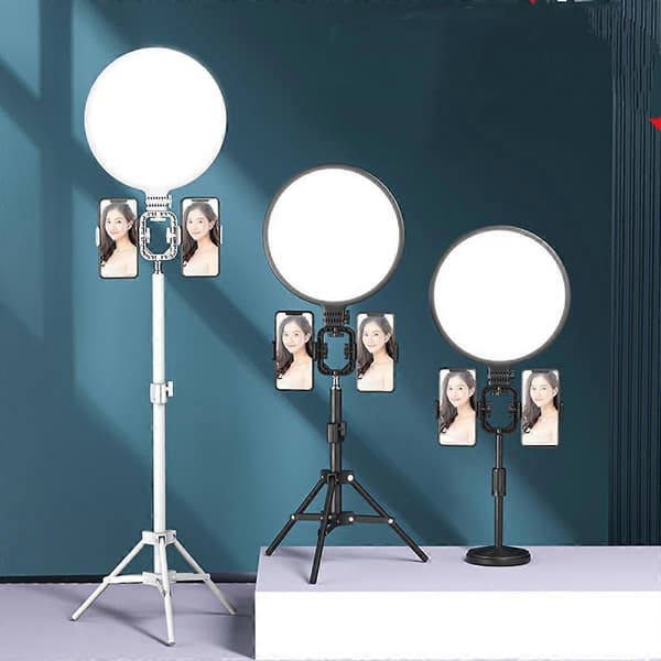 Hvid 10 tommer Desktop Fuld Skærm Live Fill Light LED Ring Light
