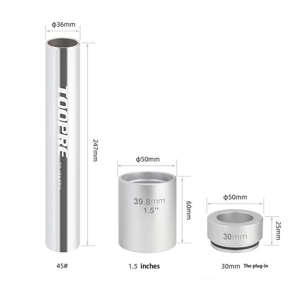 Cykel Gaffel Headset Styrrørs Værktøj Kronløbs Indsætter 28.6mm Silver