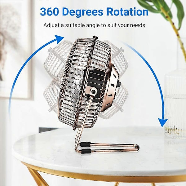 Mini USB -tuuletin Kannettava 6 tuuman jäähdytystuuletin Pöytätuuletin Kannettavat tuulettimet 360 astetta pyörivät henkilökohtaiset tuulettimet