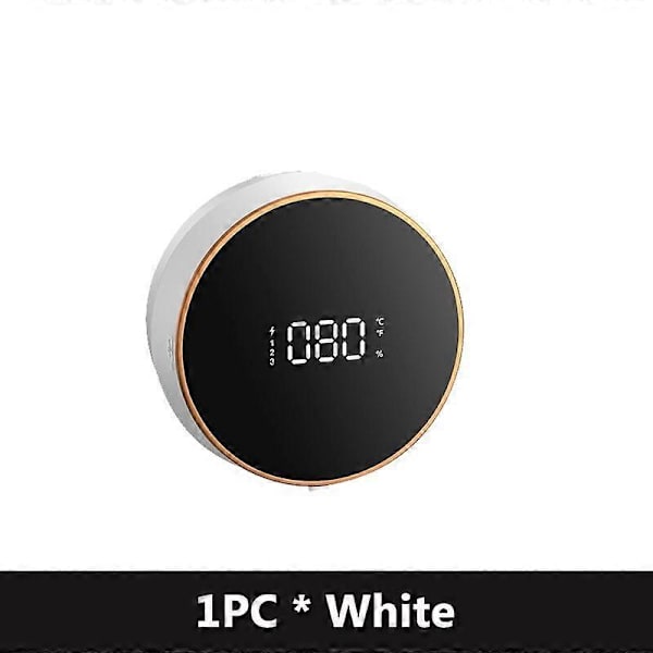 Väggmonterad Automatisk Skumtvåldispenser med LED Temperaturdisplay USB Uppladdningsbar Beröringsfri Infraröd Sensor Skummaskin 1pcs white