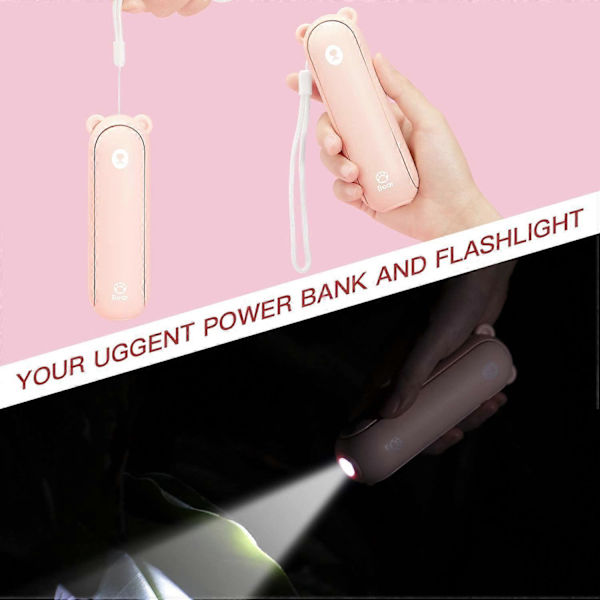 Handhållen fläkt med 4800 mAh Powerbank Max 46 timmars drifttid, fickfläkt bärbar batteridriven