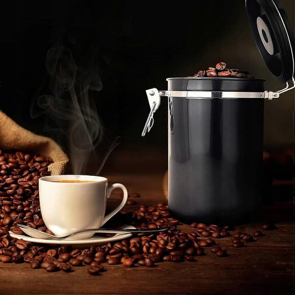 Hermatisk Kaffe- och Tebehållare i Rostfritt Stål 1,8 L black