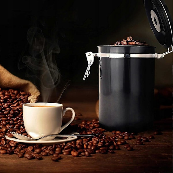 Hermetisk kaffe- og tebeholder i rustfritt stål, 1,8 l black