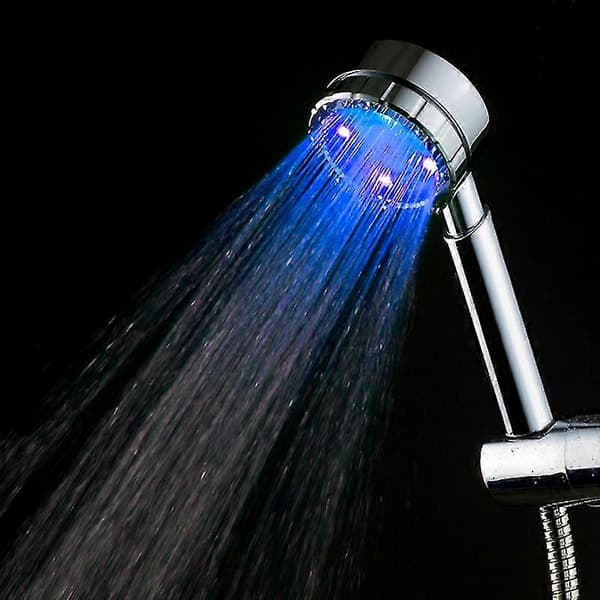 Badeværelses sprinkler temperatur sensor 3 farver LED lys brusehoved