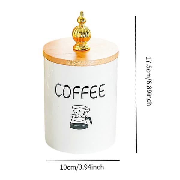 Matbeholder Hvit Lufttett Keramisk Beholder for Te Malt Kaffe Stil A Style B 10cmx17.5 cm