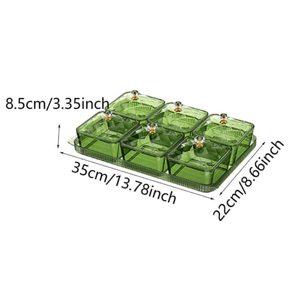 Tørret frugt snack serveringsfad snackbakke til bordplade stue 2 rum grå 6 Grid Green Optional