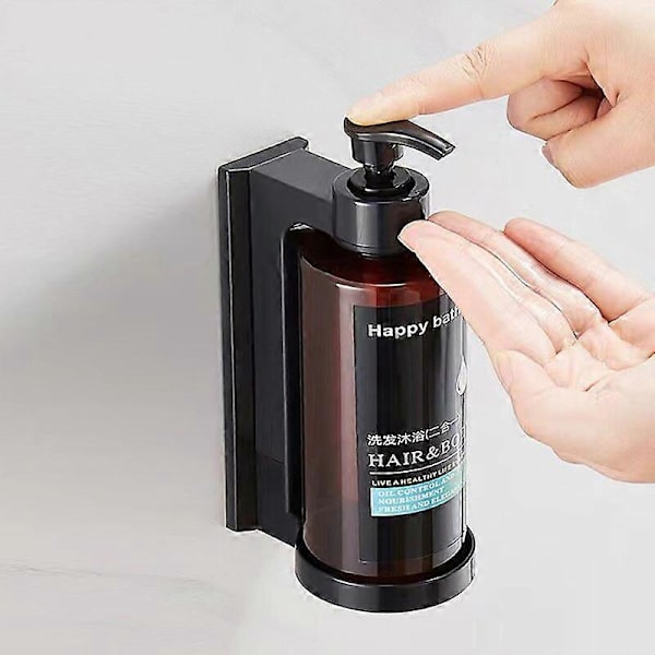 Tuqiu meripihkanvärinen saippua-annostelija, porausvapaa kylpyhuoneen nestesaippua-annostelija, ABS-shampoopullot, seinään kiinnitettävät tyhjät shampoopullot pumpulla Amber A