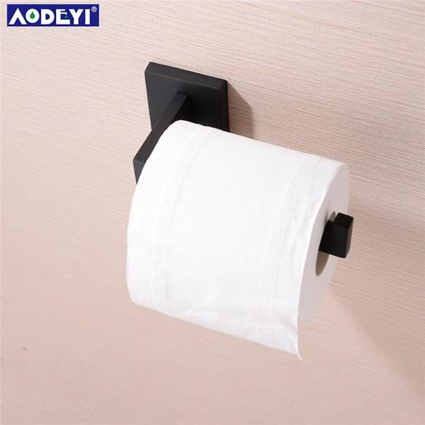 Mat Sort Toiletpapirholder 304 Rustfrit Stål Vævsrulle Hængende Toiletpapirholder (sort)