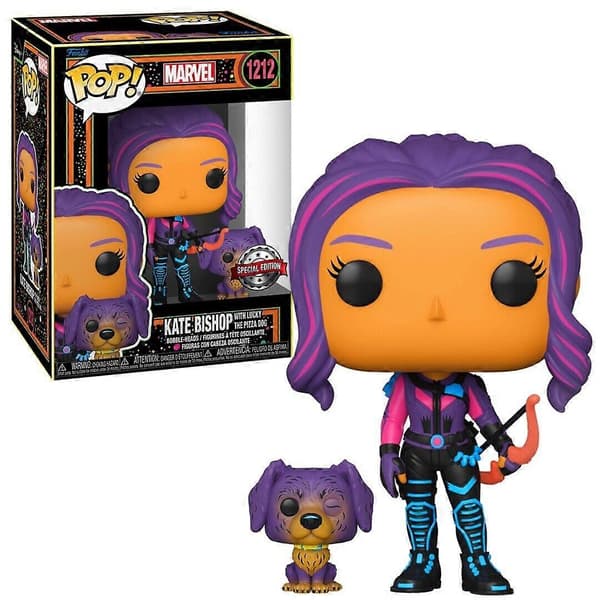 Kate Bishop med Lucky (Blacklight) Hawkeye Pop! Marvel Vinyl Figur Multicolor One Size