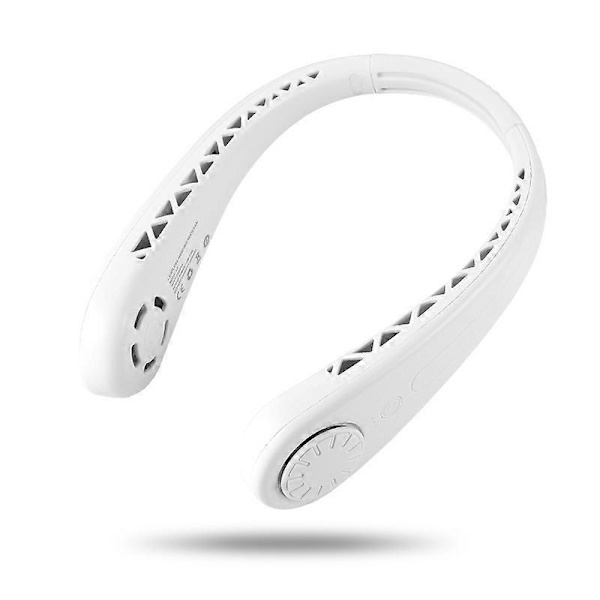 Lätt, handsfree, bladlös halsfläkt, vit