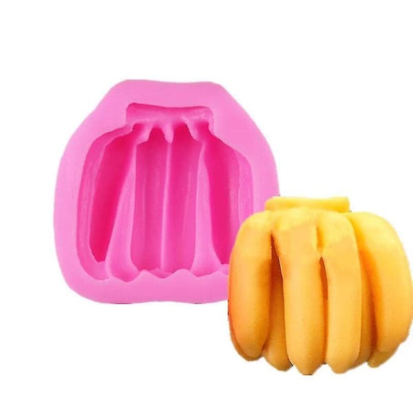 Kageforme 3D Bananform Silikoneform Bananformet Kage Dekorerer Formen 1 stk