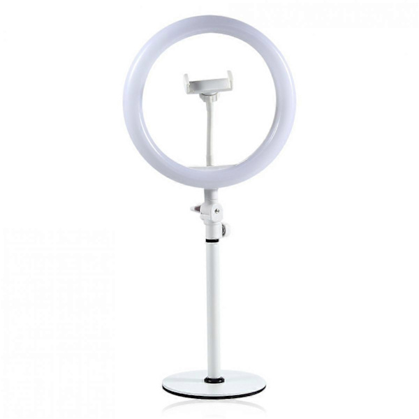 10-tommers LED-ringlampe for skrivebord