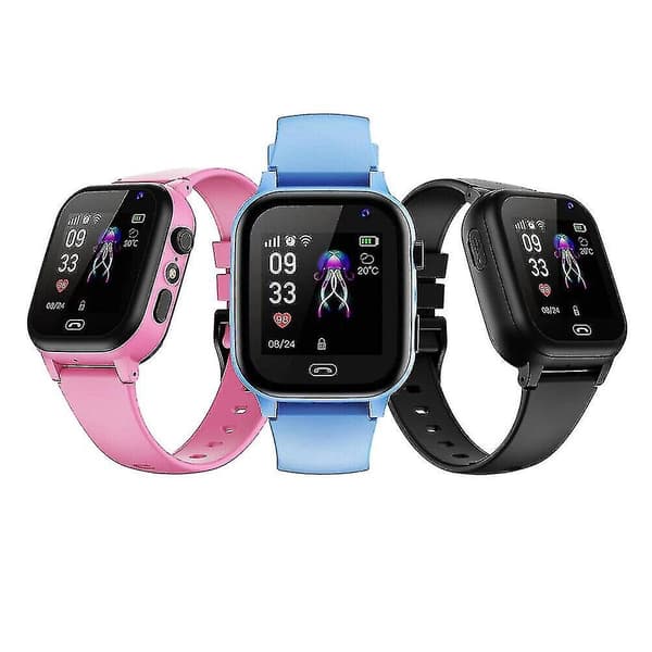Smartklocka för Barn Gsm Sim Sos Samtal Telefon Spel Klockor Pojkar Flickor Barn Present Rosa Pink