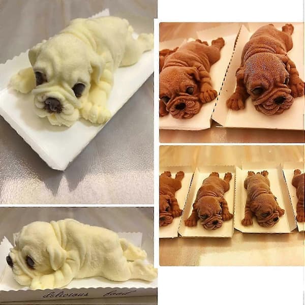 3D Hundeform Chokolade Fudge Silikoneform Bageartikler 1 Stk