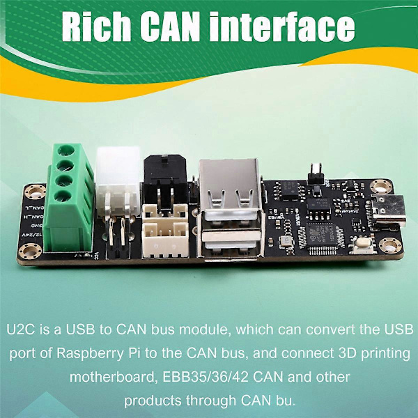 2.1 Board Support Canbus PT100 til Klipper Hotend Tool 36 Stepper Motor til Ender3 3D-printer, EBB36 EBB42 Black