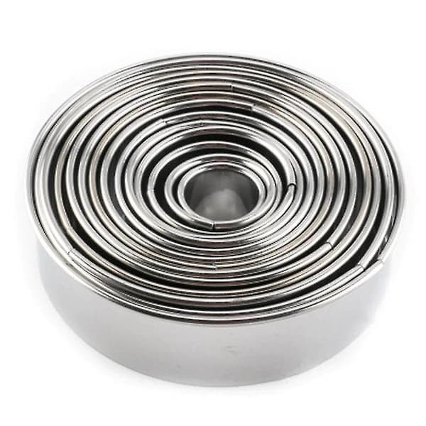 Isbitbrett 14 stk Rustfritt Stål Mousse Kake Ringer Rund Liten Kakeform DIY Kjeks Bakeutstyr Kakeformer