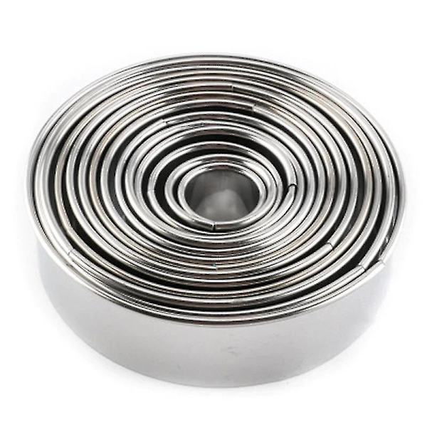 Isterningebakker 14 stk. Mousse kage ringe i rustfrit stål Runde små kageforme DIY Kiks Bageforme Kageforme