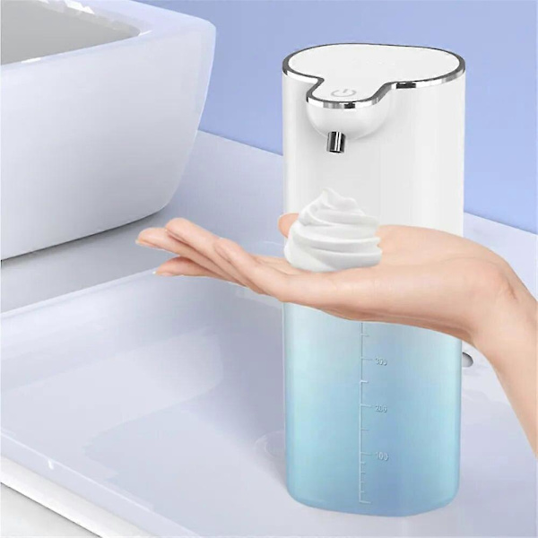 430 ml:n automaattinen saippua-annostelija, ladattava, 4 vaihdetta säädettävissä, seinään asennettava infrapuna induktiivinen vaahto nestesaippua-annostelija Auto Foam Dispenser