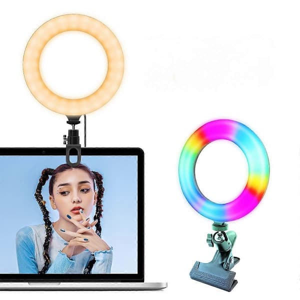 6 tommer Ring RGB LED Fyldlys med Klemme