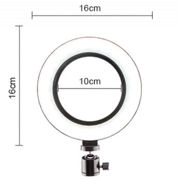 16CM Dobbelt stativ LED Ring Light stativ Make Up RingLight til Video, Studio, Makeup, Dæmpbar 3 Lystilstande, Let at bære og installere