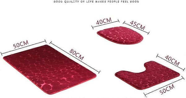 2 stk. skridsikre bademåttesæt Åndbare memory foam bademåtter Komfortable bløde vandabsorberende