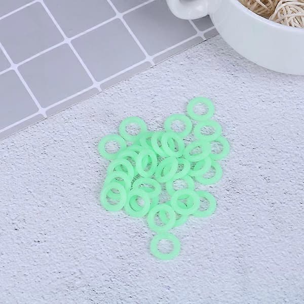 30 stk./pakke Gummispiker Telt Fluorescerende Ring Camping Spiker Nattsyn Lysende Ring Rund Multifunksjonelt Telttilbehør