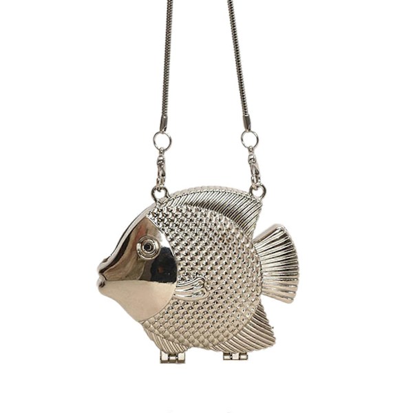 Crossbody-käsilaukut Naisten iltalaukku Kalanmuotoinen olkalaukku Muotikäsilaukku Satchel-laukku Lahjat Silver