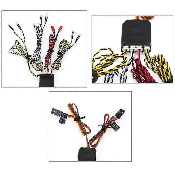 2X 8 LED Lys System Front & Bak Lampegruppe Blinklys for RC Crawler Bil TRX4 Axial SCX10 D12 MN