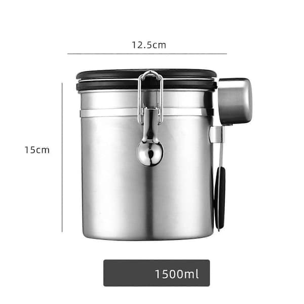 Kaffeboks Gadgets Kaffeoppbevaringsbeholder for te, kjeks, kaffebønner, sølv, 1,2 l Optional Silver 1.5L