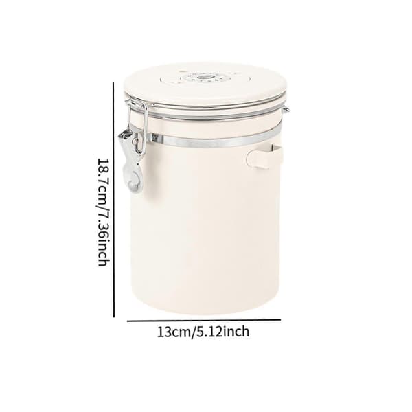 Kaffeboks Gadgets Kaffeoppbevaringsbeholder for te, kjeks, kaffebønner, sølv, 1,2 l Optional Beige White 1.8L