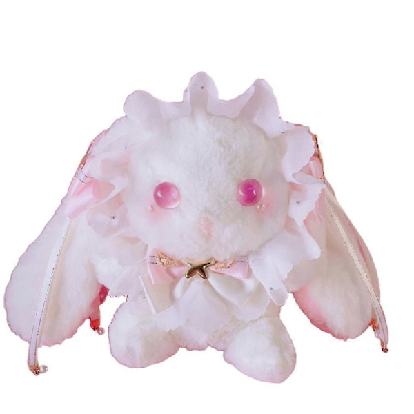 Bunny Bag Lolita Handgjord Kaninväska Messenger Ryggsäck Mjuk Tjej Söt Lolita Kanin Plysch Axelväska Dam Pink Bunny Bag